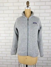 Patagonia Better Sweater Full Zip Fleece Jacket Womens S Gray Company Logo READ
