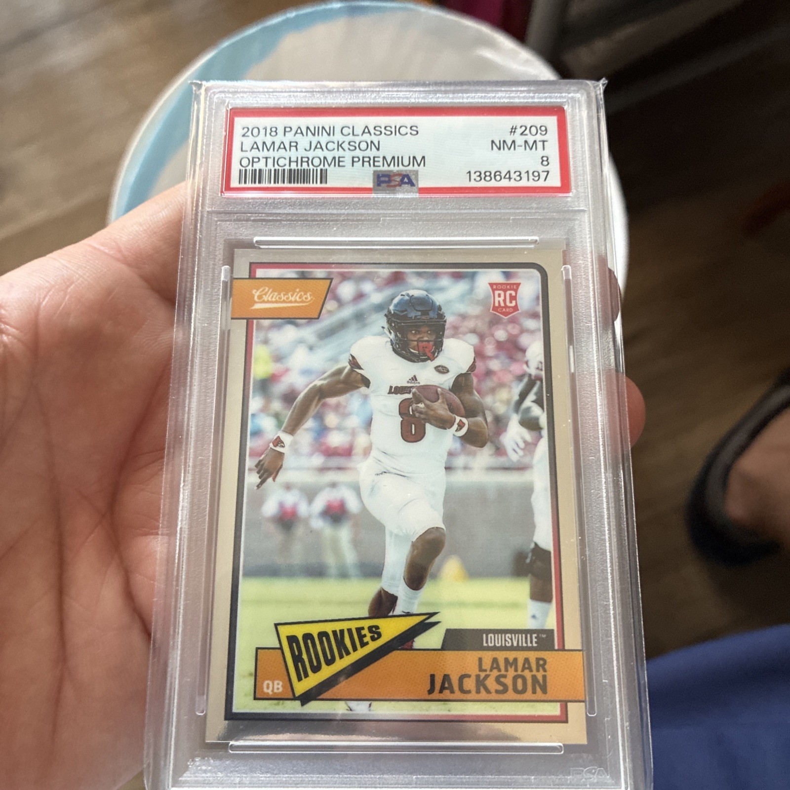 2018 Panini Classics Lamar Jackson OptiChrome Premium PSA 8. RC 🏈🏈🔥🔥 view 4