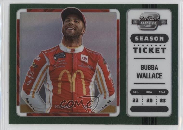 2023 Panini Chronicles Contenders Optic Green Prizm Bubba Wallace #16 0w6