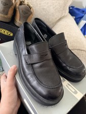 Nine West Y2K Black Chunky Heel Preppy Grunge Retro Loafer Shoes 7.5 M
