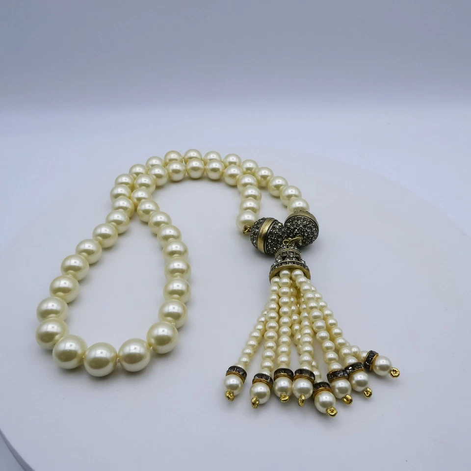 Collar Heidi Daus Have It Your Way 10 mm perlas de imitación cuentas 18" borla gota en Y Foto 2 de 4