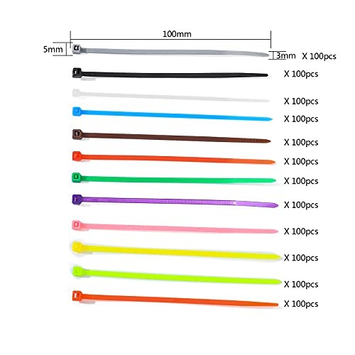 1200Pcs Mixed Colored Zip Ties,Locking Nylon Cable Zip Ties,chick leg ...