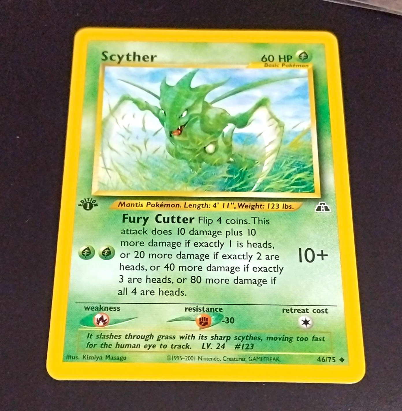 Pokémon TCG Neo Discovery Scyther 46/75 1st Edition Uncommon EN HP60