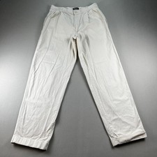 Vintage Polo Ralph Lauren Pants Mens 33x32 Cream Chino Pleated Cuffed USA 90s