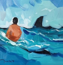 Art Marine Life Sea Bold Brush Style PRINT Canvas By Artist Jose Trujillo