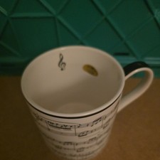 MBSM Tazza musicale creativa in stile violino con chitarra, tazza in ceramica per caffè, tè, latte, note con manico, tazze da caffè, regalo (chitarra elettrica blu