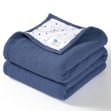 Muslin Baby Blanket: Cotton Quilt Blankets for Toddlers - Reversible Nursery ...