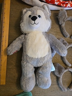 Build A Bear Great Wolf Lodge Blue eyes husky gray White wolf 16