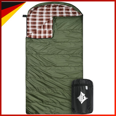 Schlafsack Baumwolle Flanell 100% für Camping Wandern Rucksackreisen 3-4