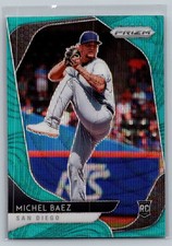 Michel Baez 2020 Panini Prizm Baseball - TEAL WAVE RC #90 - San Diego Padres