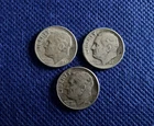 1946 & 1947 Roosevelt Dimes Lot of Three 90% Silver Coins! Free Shipping!