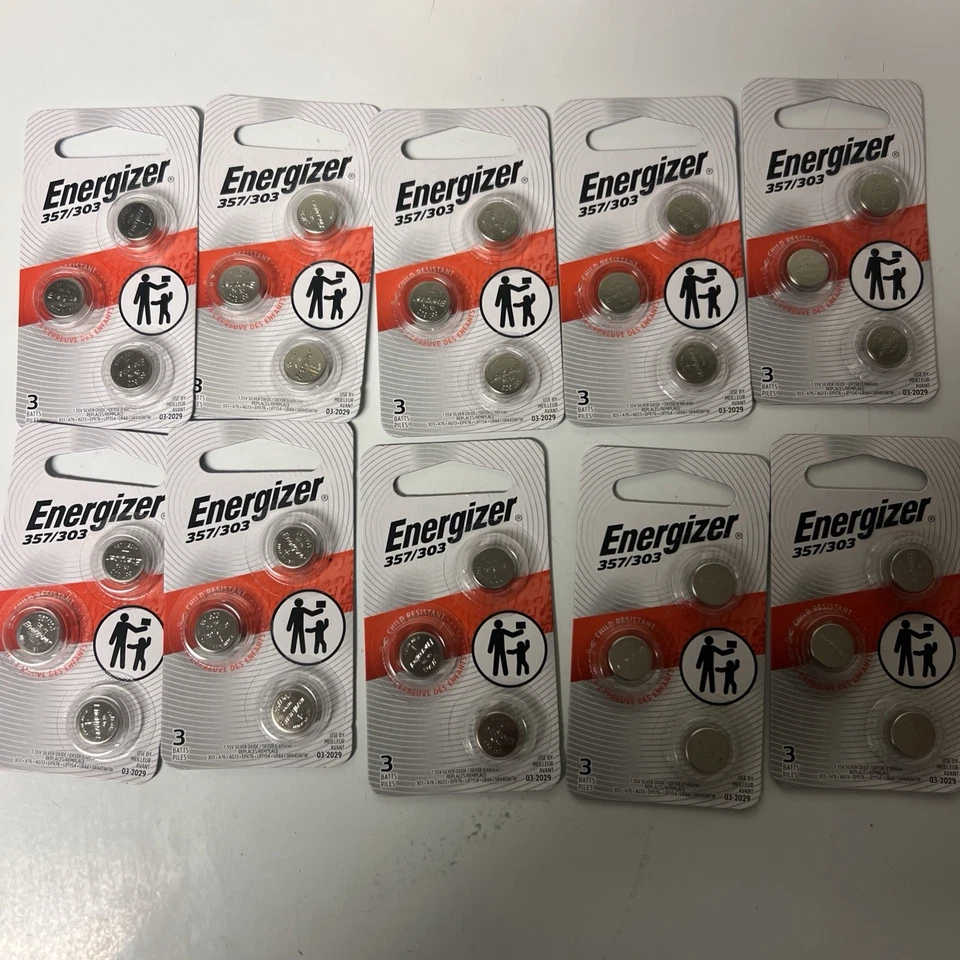 ENERGIZER BATTERIES 103 Batteries  TOTAL 357/303 NEW FREE SHIPPING - Image 3 of 4