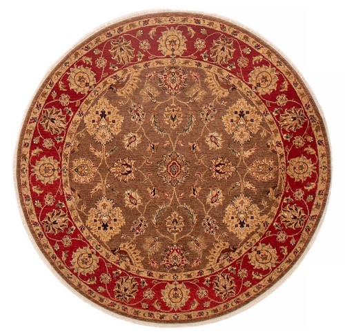 Vintage Hand-Knotted Area Rug 6'2" x 6'1" Traditional Wool Carpet