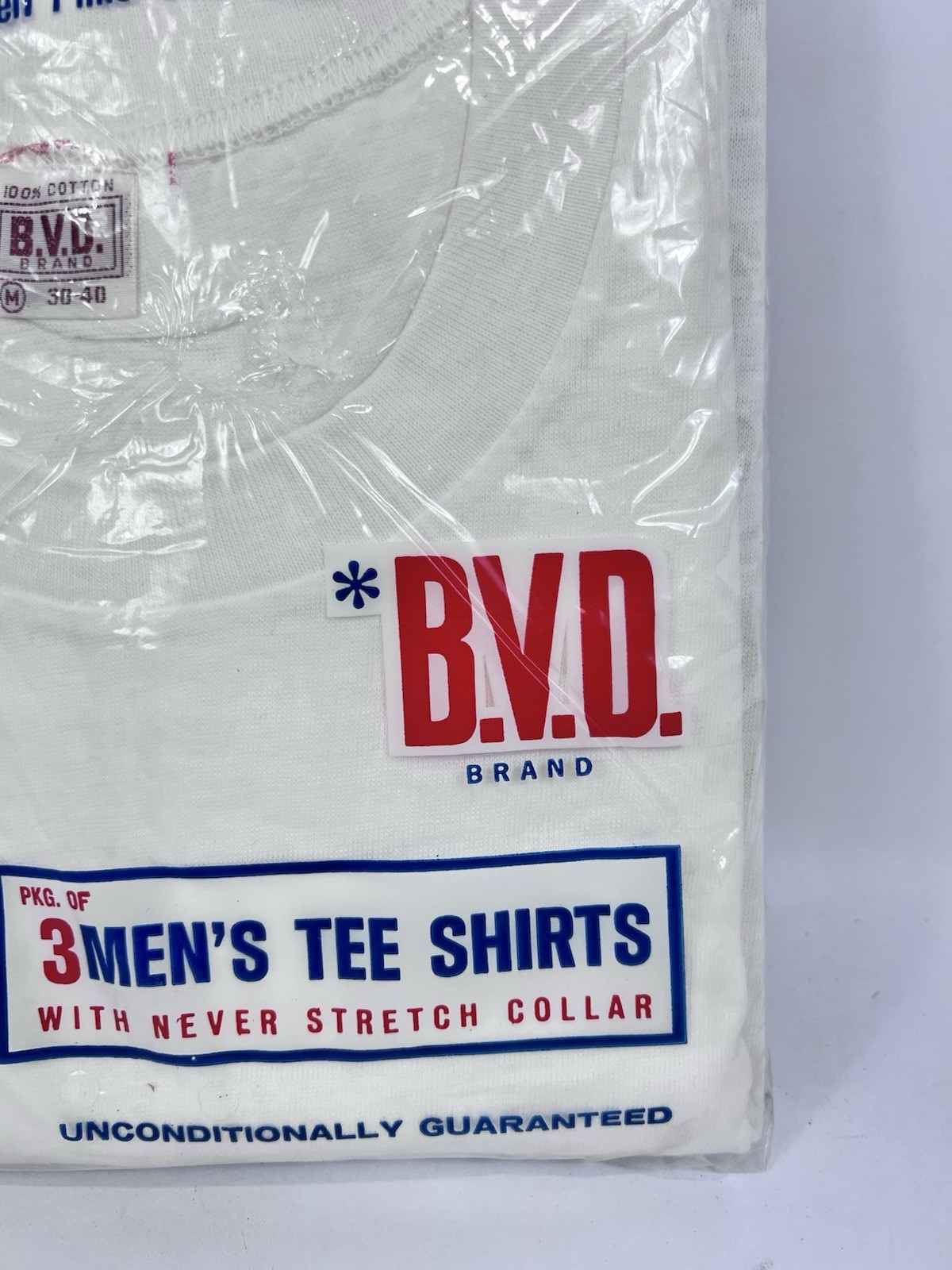 Vintage BVD T-Shirts Cotton Men’s Tee Medium Undershirt 3 Pack New NOS 50s 60s image 4