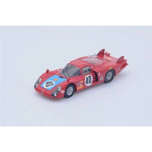 1:43 Spark Alfa Romeo 33/2 #40 24H Le Mans 1968 M.Casoni G.Biscaldi Red S4368 Mo - Immagine 2 di 2