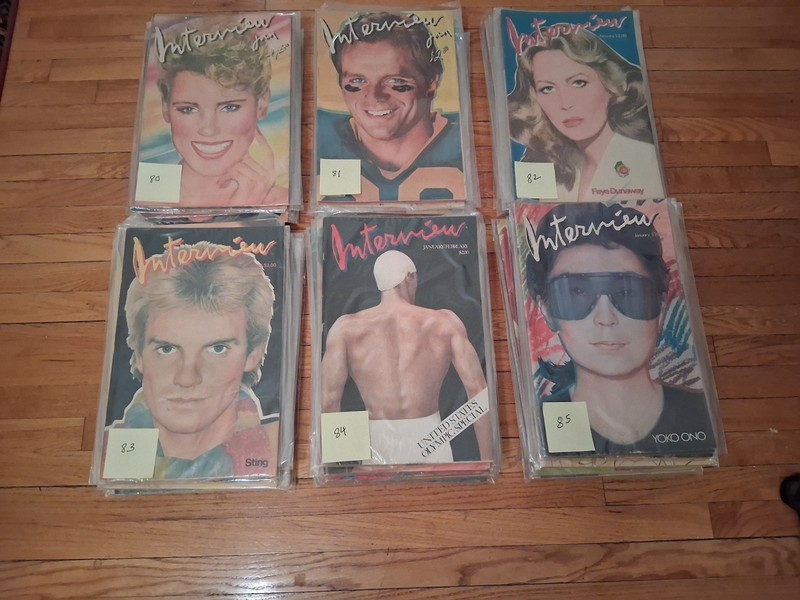 Interview Magazine Lot Complete Set Every Issue of the 1980s