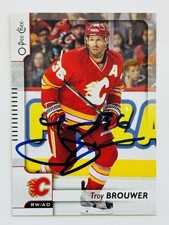 Troy Brouwer Calgary Flames Autographed 2017-18 O-Pee-Chee Hockey Card #152 COA