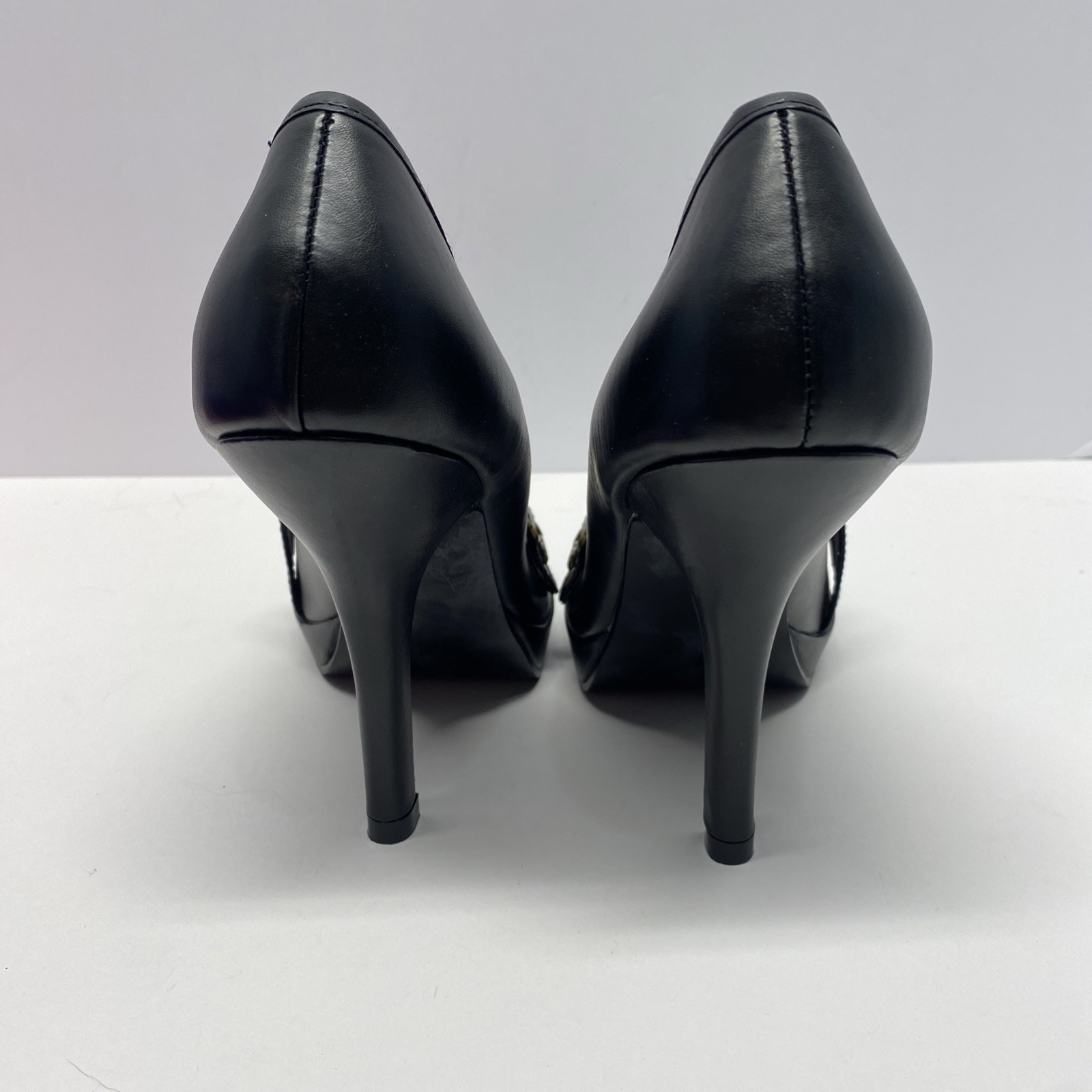 Funtaisma Heel Shoes Womens Size 9 Black Cream Buckle Fun Dress Shoe NEW