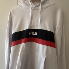 FILA Herren Hoodie Kapuzenpullover Weiß/Schw...