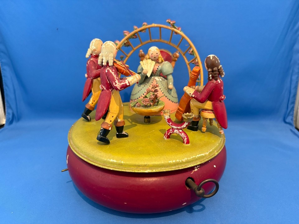 A Steinbach carved-wood Baroque Chamber music box with a Thorens movement playing Mozart — museum-quality German craftsmanship that is genuinely rare.