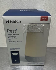 Hatch Rest+  Baby Sound Machine/Night Light/Time-to-Rise plus Audio Baby Monitor