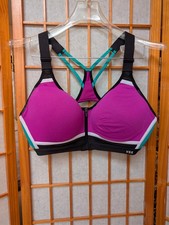 Victoria's Secret VSX Sports Bra Zipper Front Purple Size 36D
