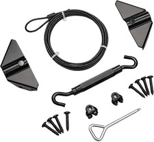 Anti Sag Gate Kit for Wooden Fence, Gate Tensioner Cable Kit, Black Zinc