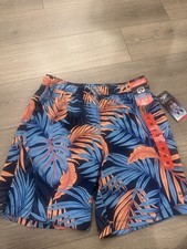 SPEEDO Dark Blue Coral Palm Print Tech Volley Shorts NWT MENS Size M