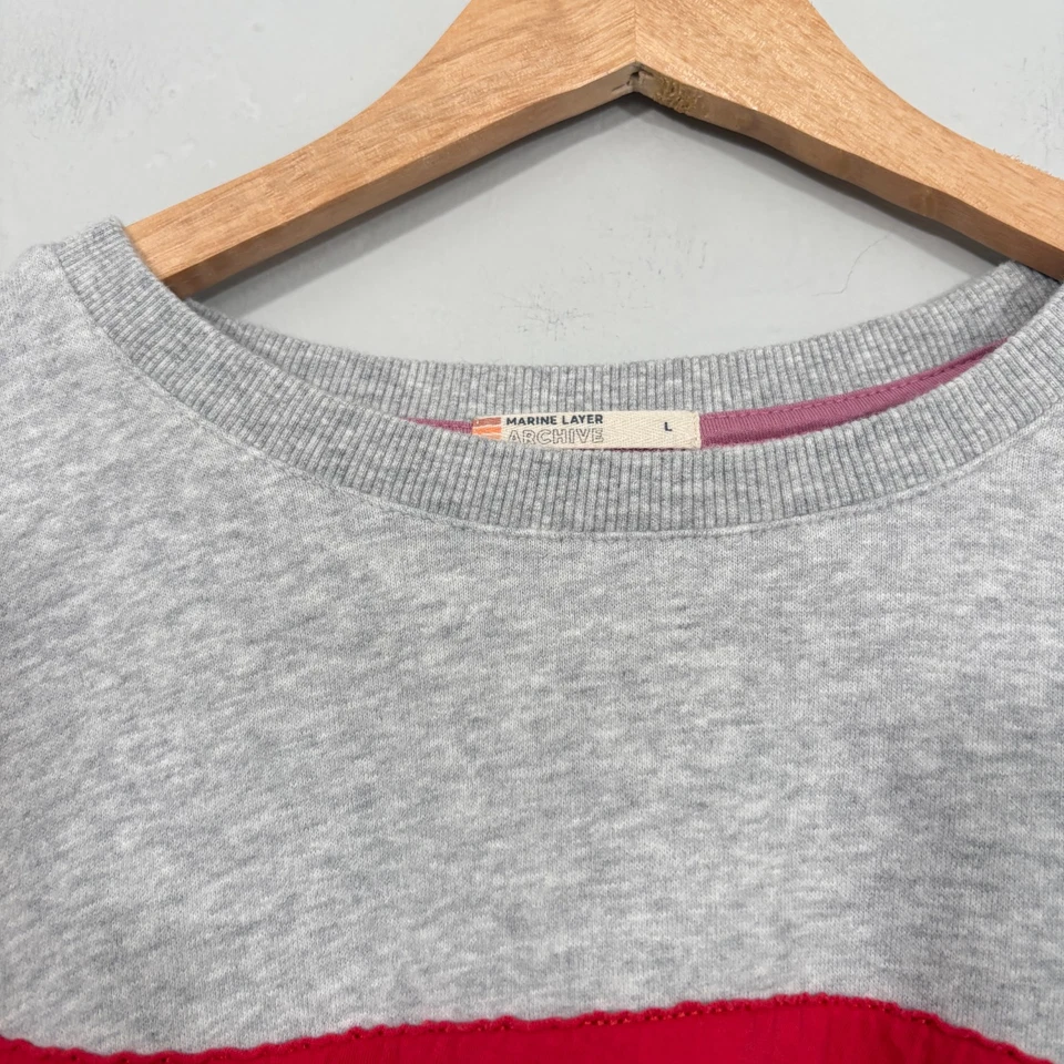 Sudadera Marine Layer Archive Rainbow Wave para mujer talla grande pulóver dobladillo crudo Foto 4 de 4