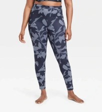 All in Motion Floral High Rise Sculpt Leggings Blue Women’s XXL Workout Gym Yoga