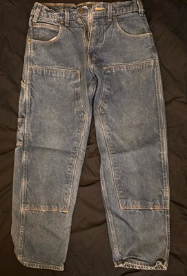 Prison Blues Carpenter Jeans Mens 30x30 Made in USA Vintage Denim Double Knee