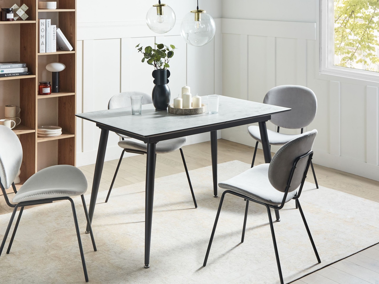 Tavolo da pranzo Marmo bianco EFTALIA 80 cm 120/150 cm foto 4