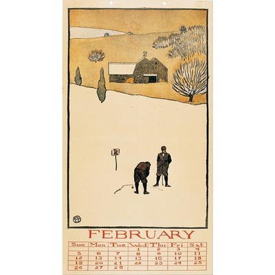 Edward Penfield - Golf Calendar - 30x40 Inch Rolled Canvas Wall Art Print