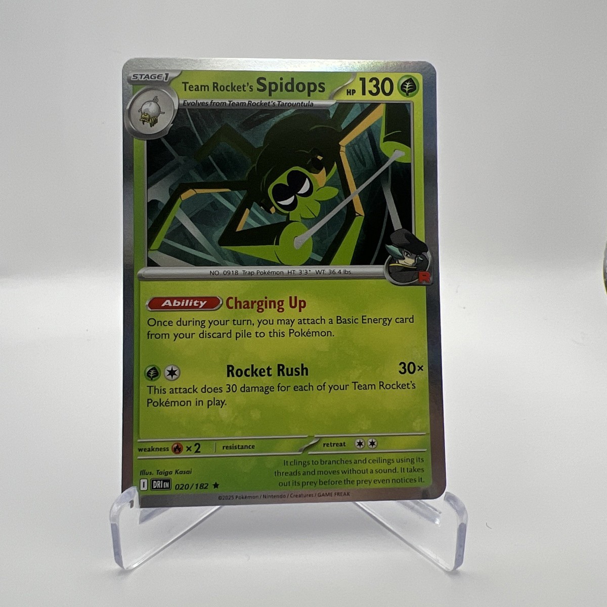 Team Rocket's Spidops 020/182 Pokemon Destined Rivals Holo Rare