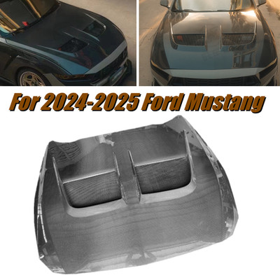 For Ford Mustang 2024-2025 Real Carbon Engine Hoods Panles Bonnet Vent Cover