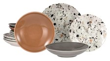 CreaTablet 24349 Serie Terrazzo Mix Teller Set 12-tlg. Geschirrset 4 Personen