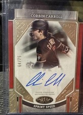 Corbin Carroll 2024 Topps Tier On Card Auto Blue In Sprint Speed Diamondbacks SP