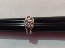 Ladies Trillion Cut Stone Sterling Silver Ring Size 6