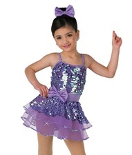 Dance Costume Medium Adult Purple AWCT 24053Y Jazz Tap Sequins Skirt