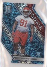 2018 Panini Spectra Rookies Neon Blue Prizm Die-Cut 27/35 Derrick Nnadi #165 fm0