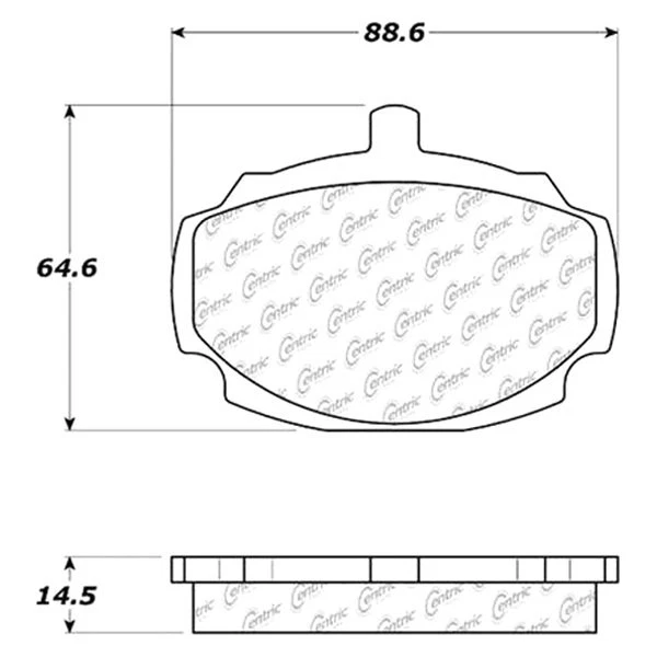For MG MGB 1973-1980 Centric C-Tek Semi-Metallic Front Disc Brake Pads Foto 3 de 4