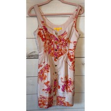 Walter by Walter Baker Floral Button Front Mini Dress Orange Pink XS Pintuck