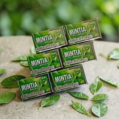 ASAHI Japan Mintia Catechin Green Tea Breath Mint 50 Tablets - Packs of Six (6)