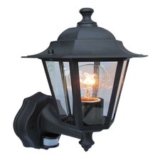 IP43 6-Sided PIR Lantern - Black Outdoor Security Light