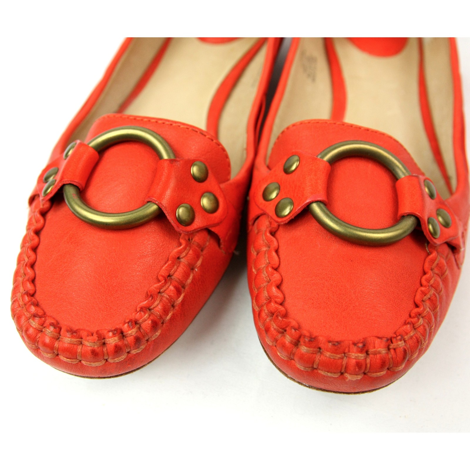 Frye Ruby Ring Orange Leather Loafers Moccasins S… - image 2