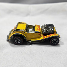 Vintage Hot Wheels Sir Rodney Roadster 1:64 Yellow Diecast Car w/ Flames 1972
