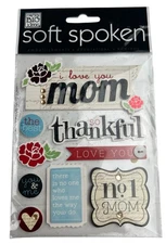 Me and My Big Ideas New Soft Spoken I Love You Mom Dimensional Sticker Pack MAMB