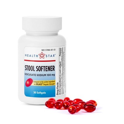 Stool Softener Docusate Sodium 100 mg Laxative - 30 Count Pack