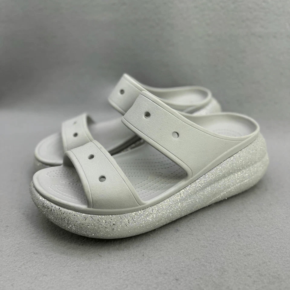 Sandalia Crocs Crush Plataforma Brillo Gris Atmósfera Talla Hombre 11/Mujer 12.5 Foto 2 de 4