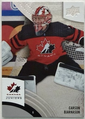 Carson Bjarnason Rookie 2025 Upper Deck Team Canada Juniors #29 Silver Foil (RC)